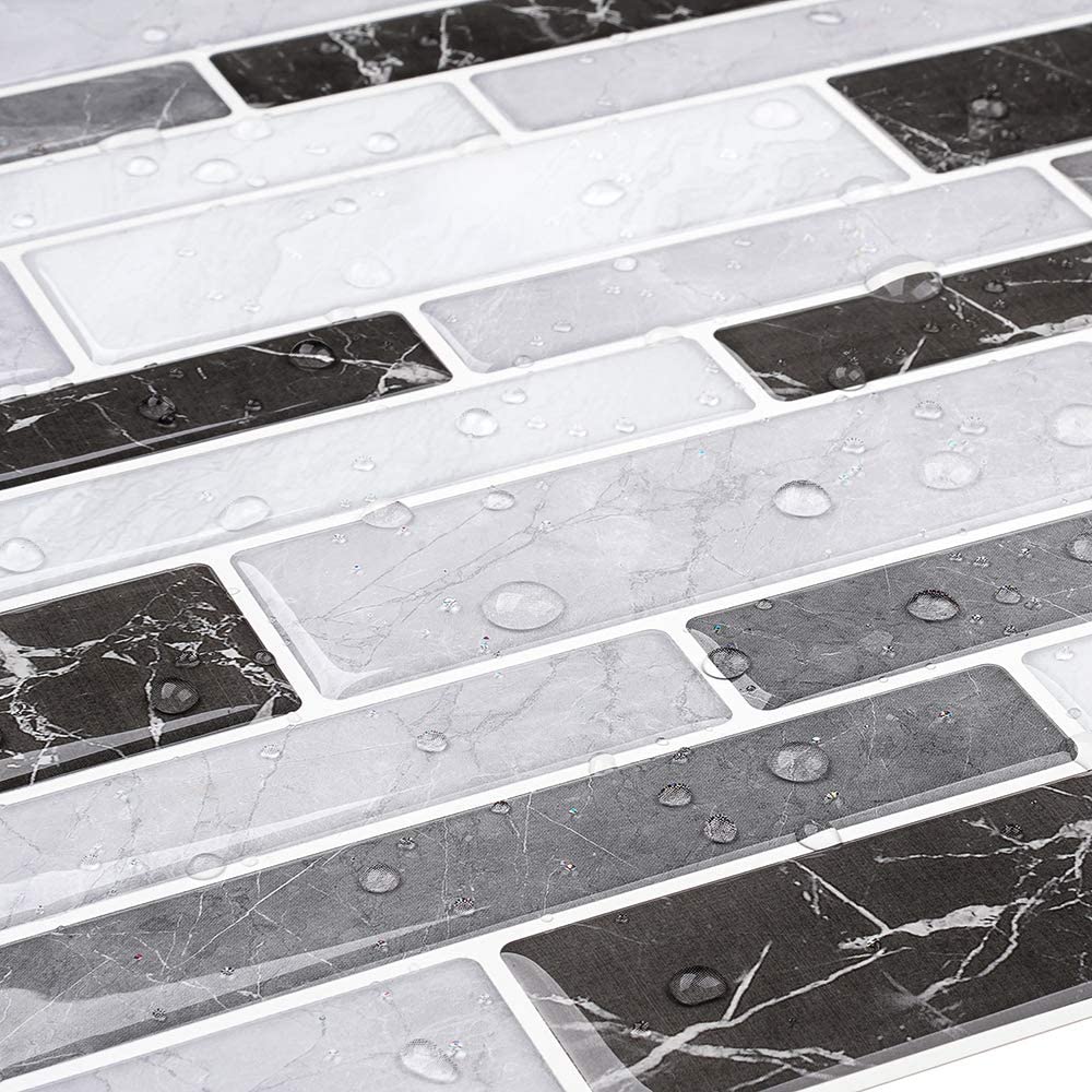 5-Sheet Self Adhesive 3D Wall Backsplash Marble M