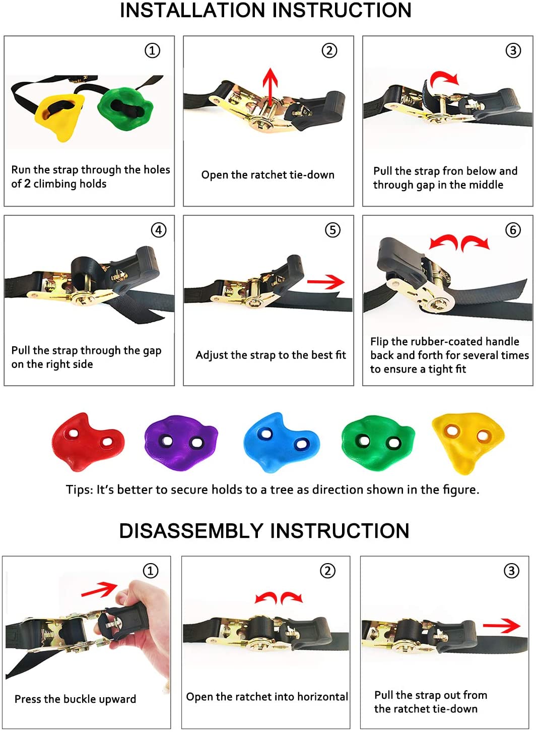 12 Tree Climbing Holds for Kids Climber