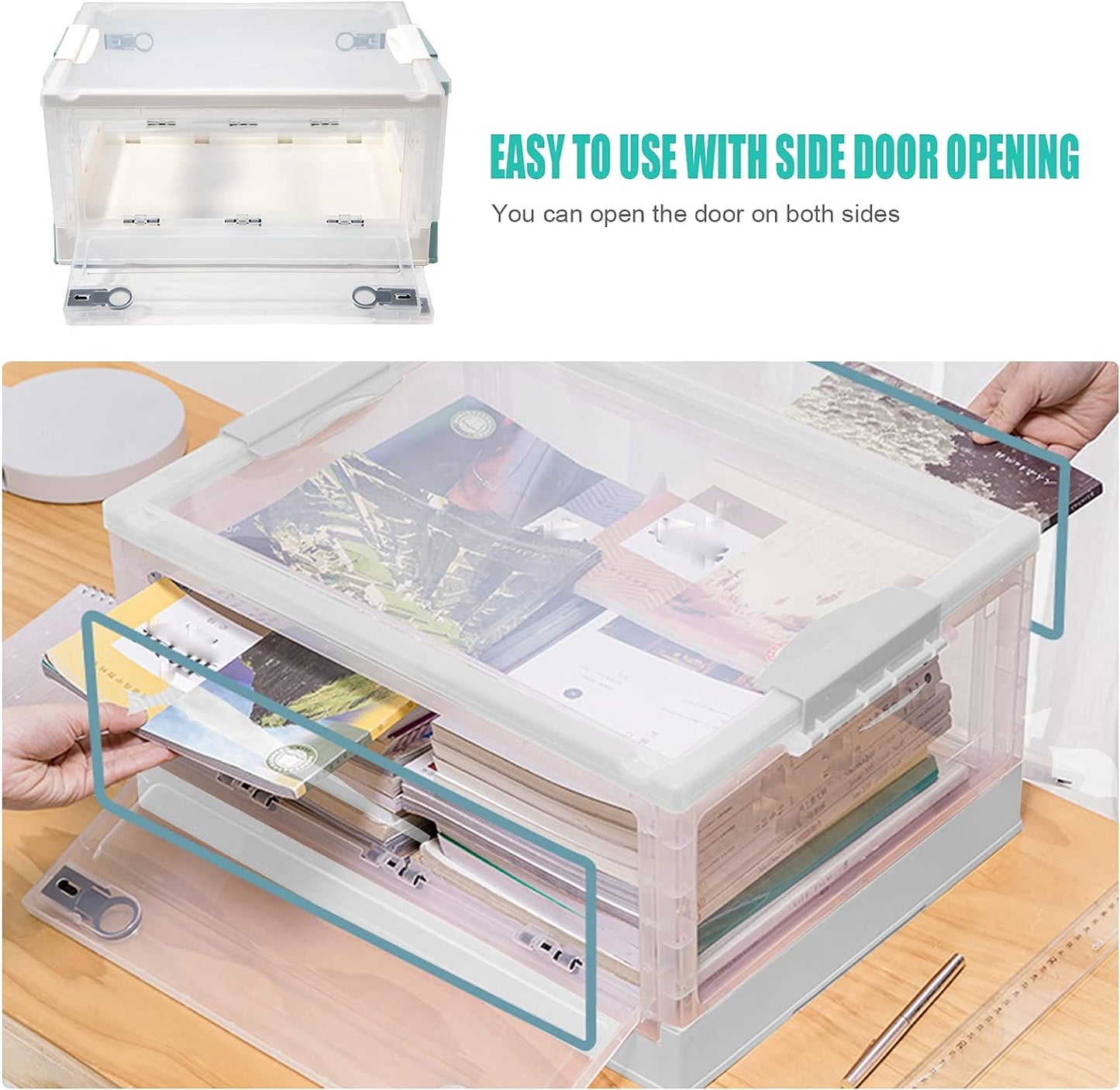 Storage Box Large Capacity Clothing Box Folding Yellow 25L