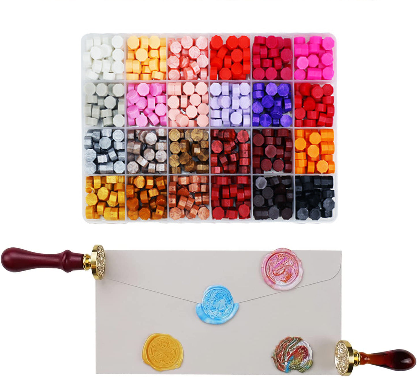 Wax Seal Stamp with Sealing Wax Beads Tool Kit 670-720 Pcs