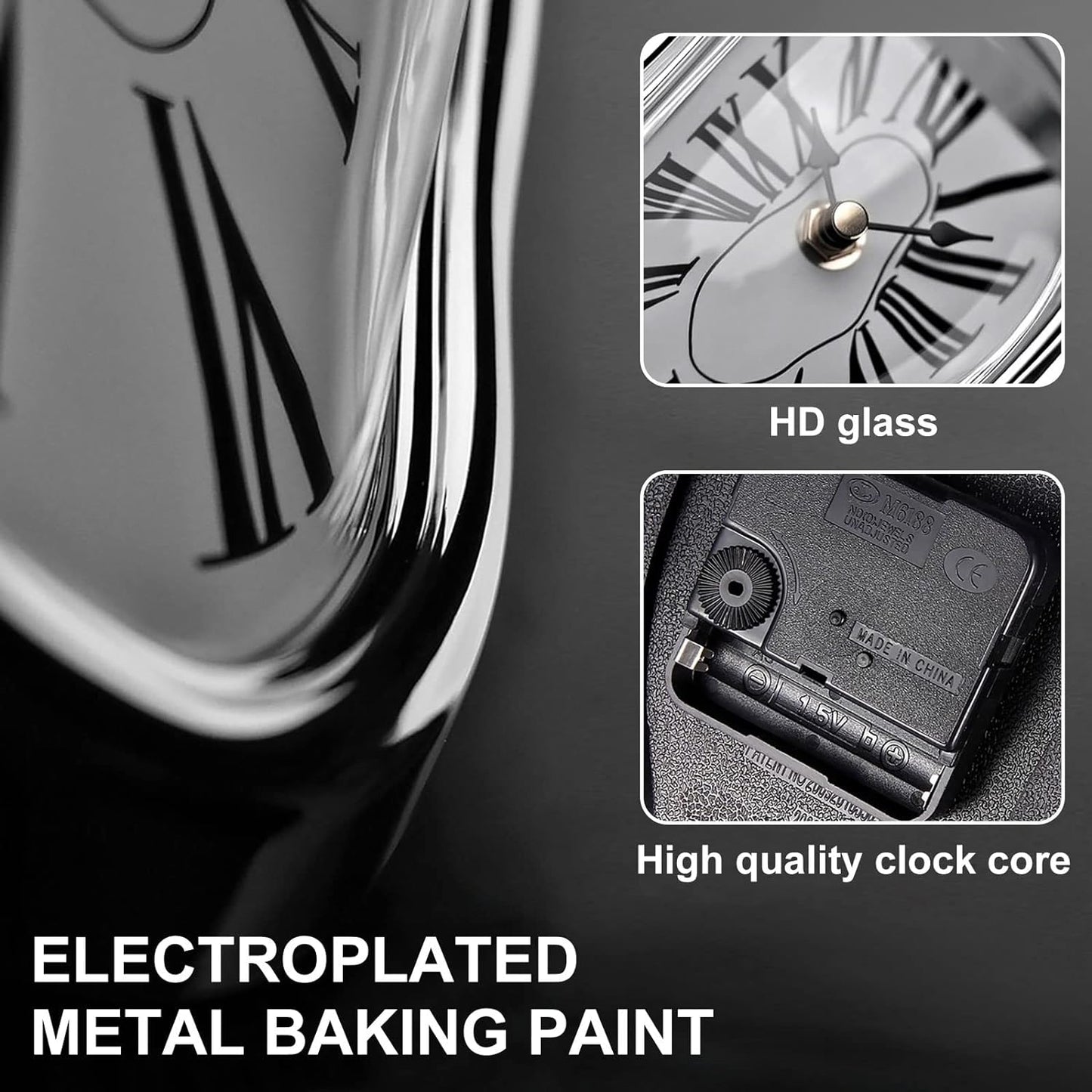 Melting Clock Black