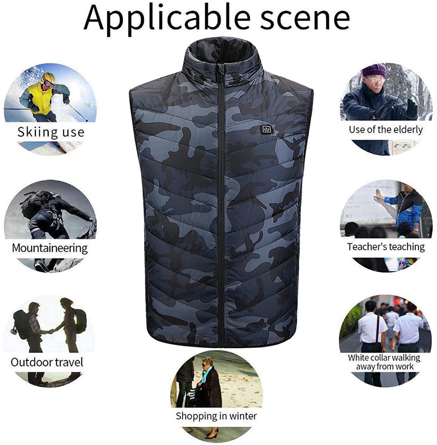 USB Charging Lightweight Heated Vest Body Warmer for Men Women - 2XL