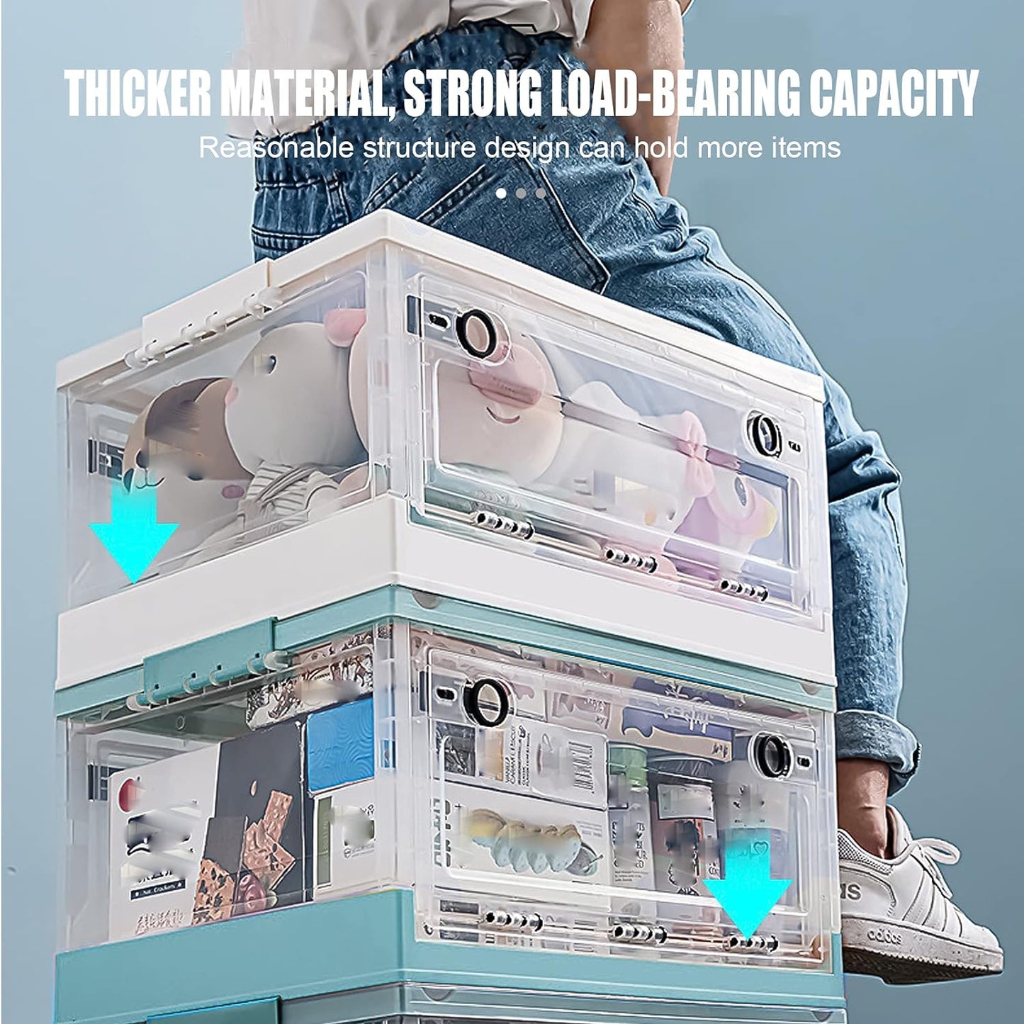 Storage Box Large Capacity Clothing Box Folding White 25L