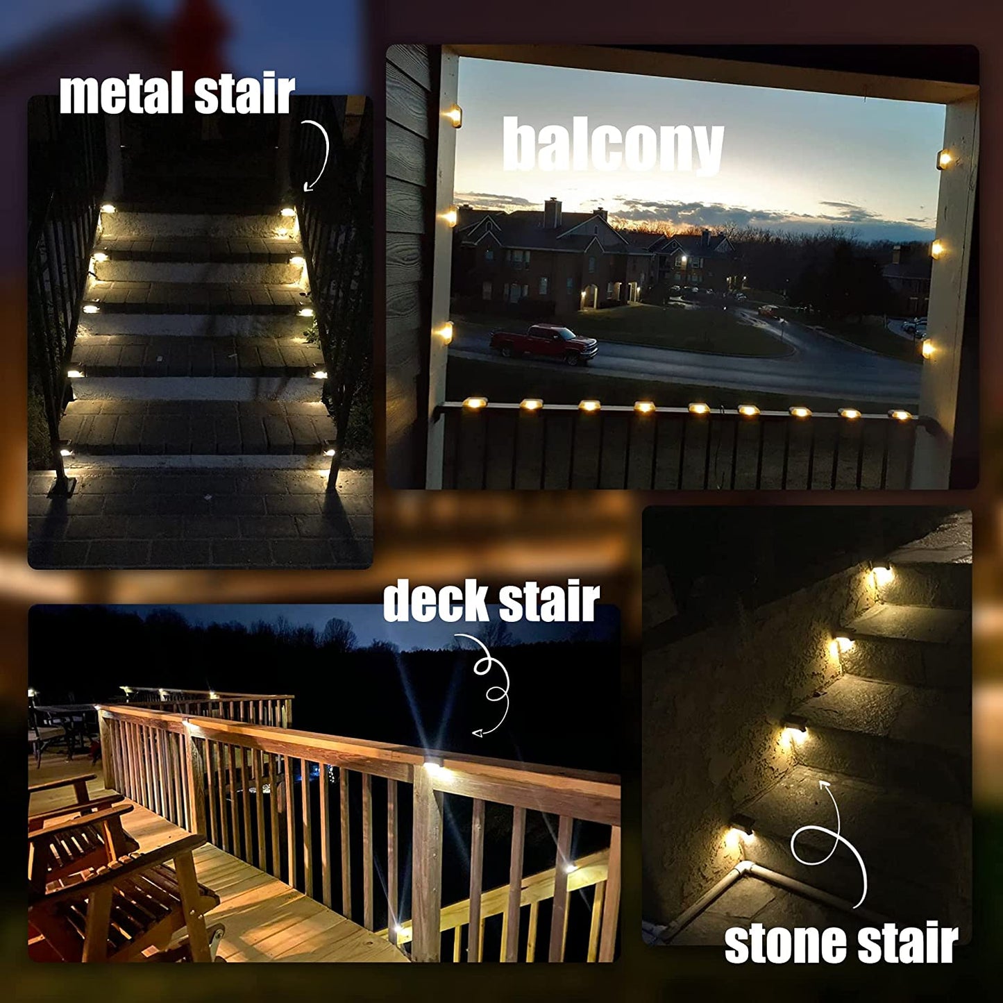 Solar Fence Lights - 1led warm (4pc)
