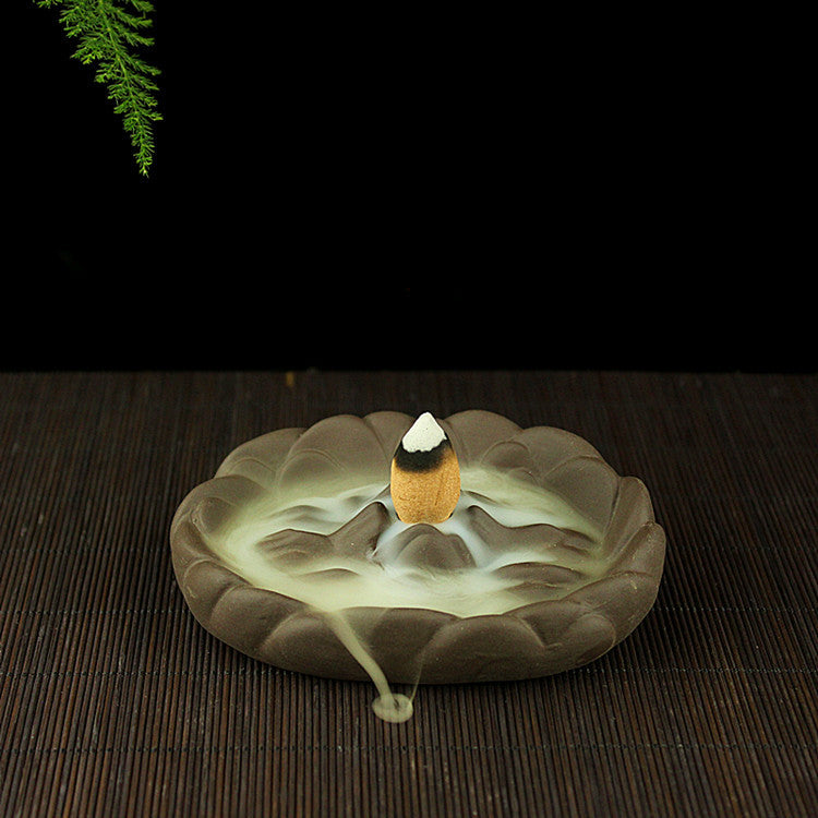 Backflow Incense Burner Mountain Peak Round