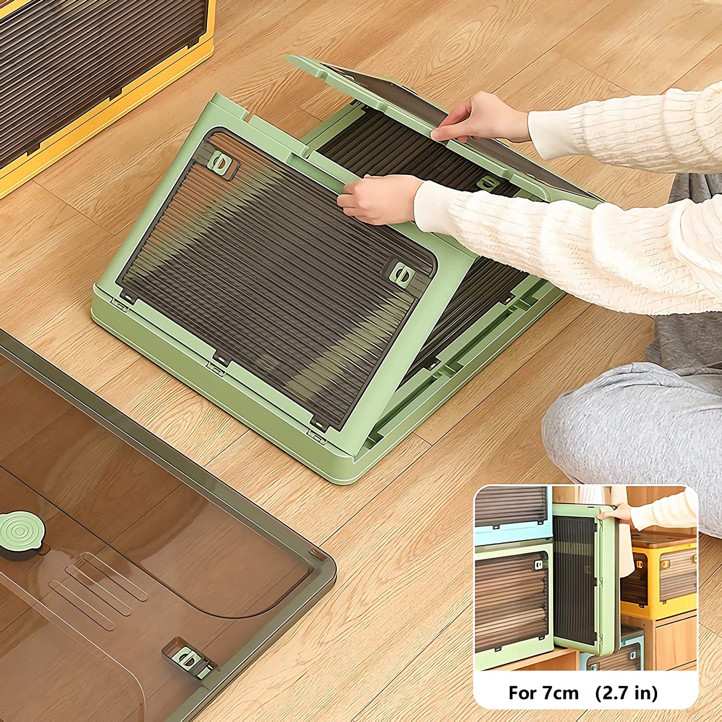 Desktop Storage Box Folding White - 40.5cm x 29cm x 24.5cm