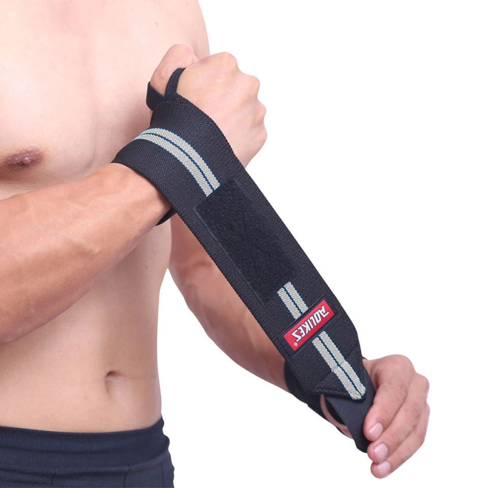 Compression Wristbands Wrist Brace 2pcs Fitness Padded Wrist Thumb Brace Strap Power Weight Lifting Hand Wrap Support Gym Training Bar Wristband