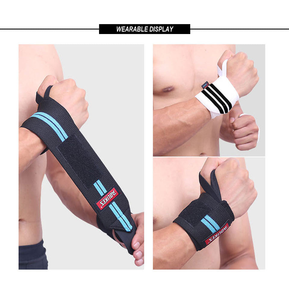 Compression Wristbands Wrist Brace 2pcs Fitness Padded Wrist Thumb Brace Strap Power Weight Lifting Hand Wrap Support Gym Training Bar Wristband