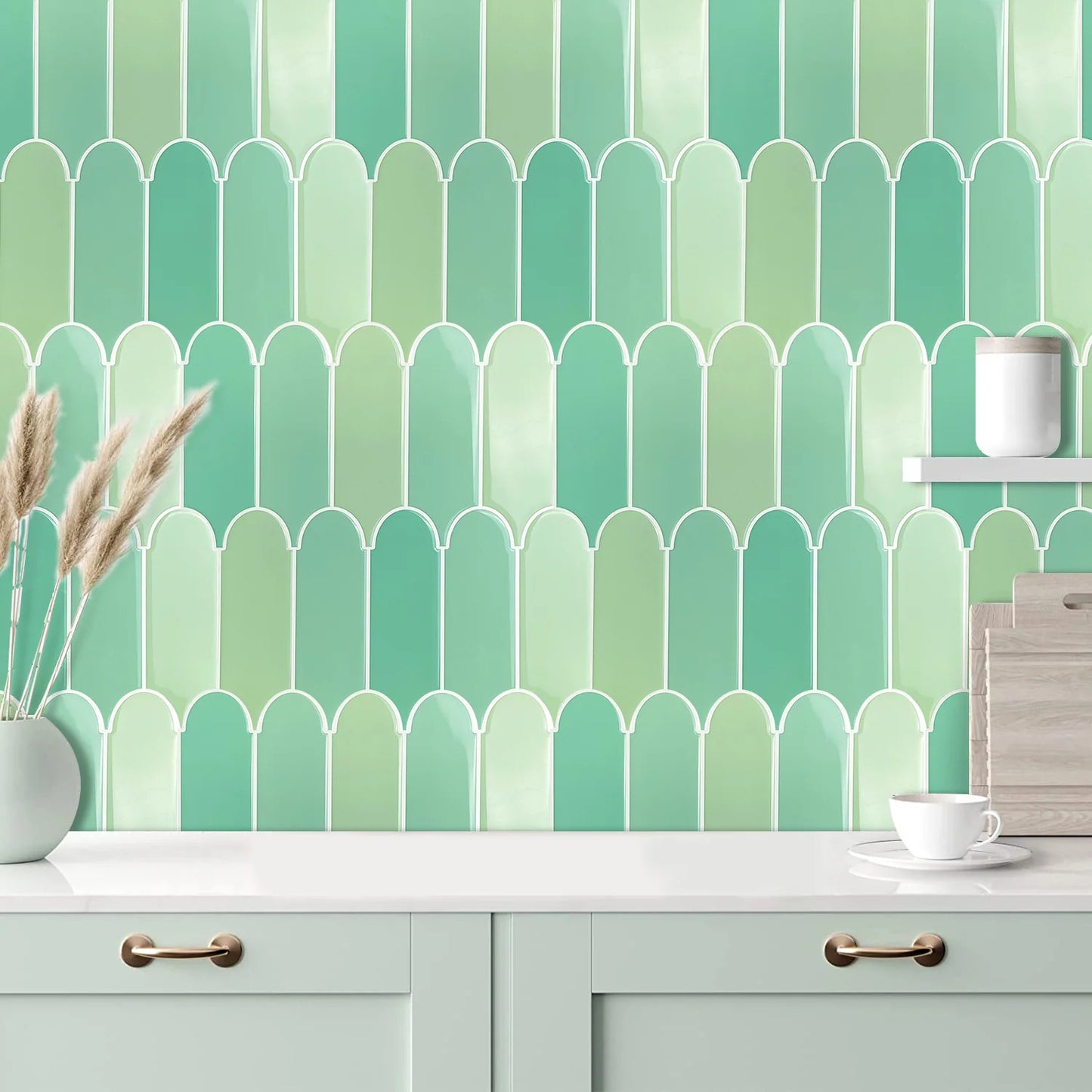 5 Pcs Self-Adhesive 3D Tiles - Jade