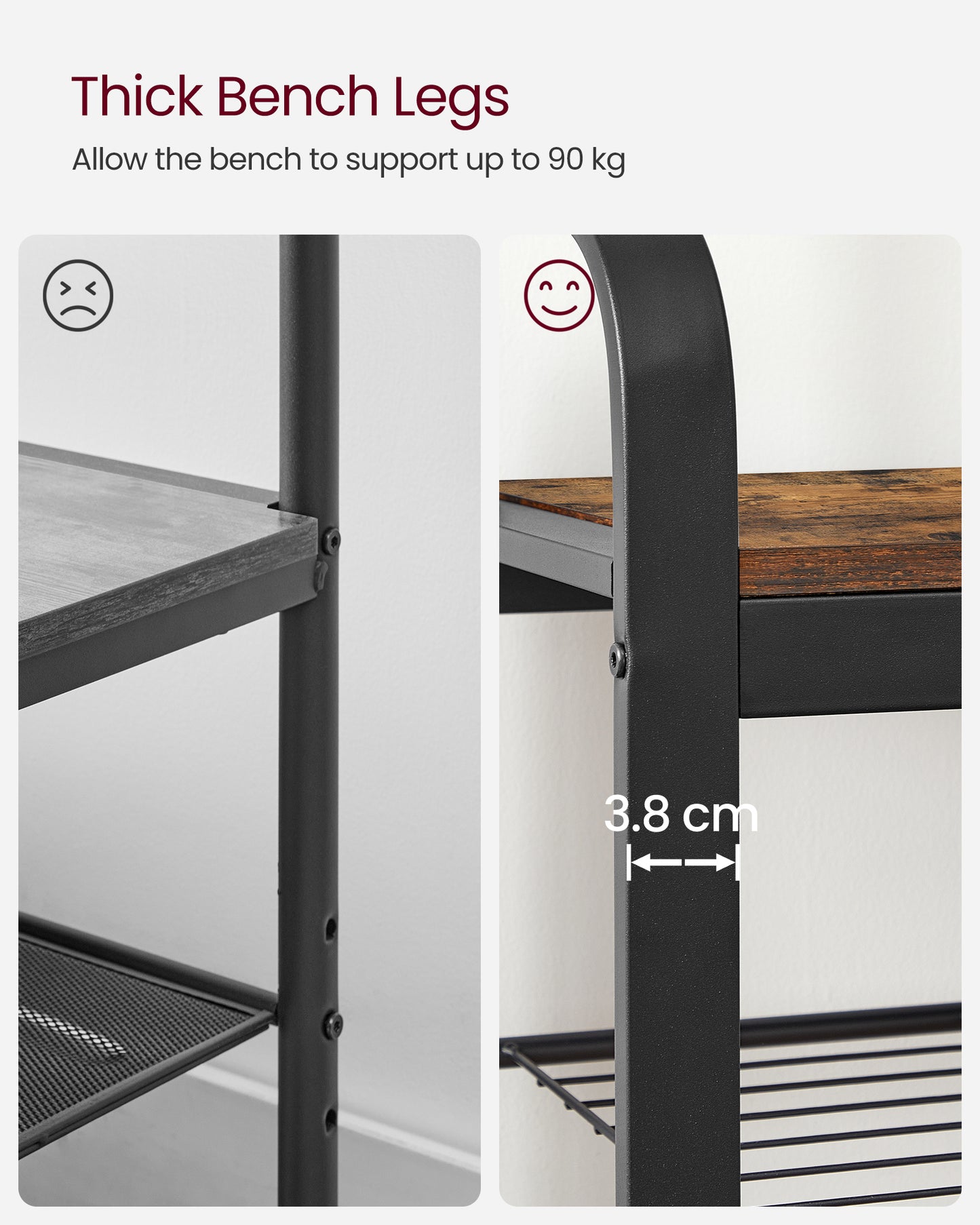 VASAGLE Coat Rack, Coat Stand with Shoe Storage Bench