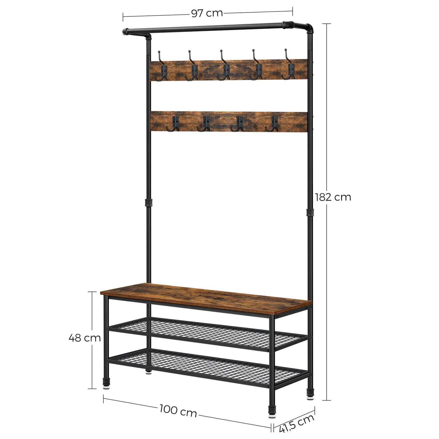 VASAGLE Coat Rack 100cm