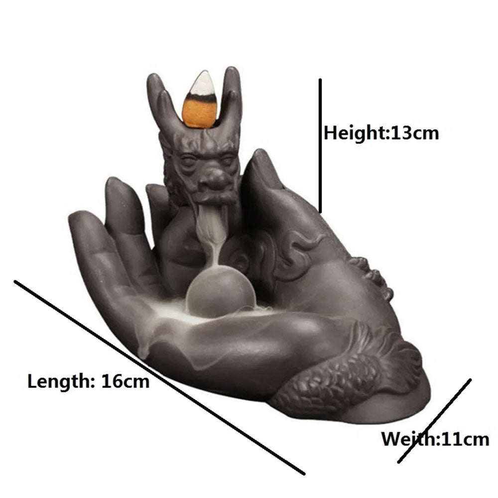 Backflow Incense Burner Hand Loong