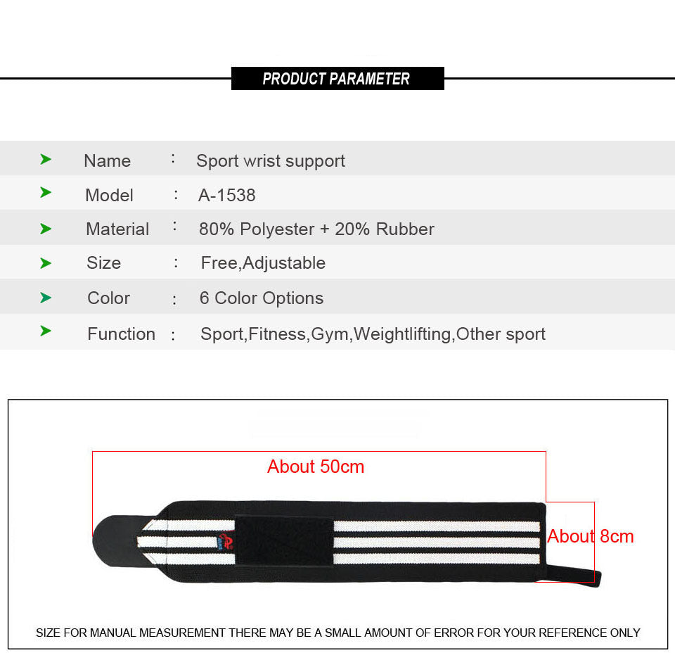 Compression Wristbands Wrist Brace 2pcs Fitness Padded Wrist Thumb Brace Strap Power Weight Lifting Hand Wrap Support Gym Training Bar Wristband