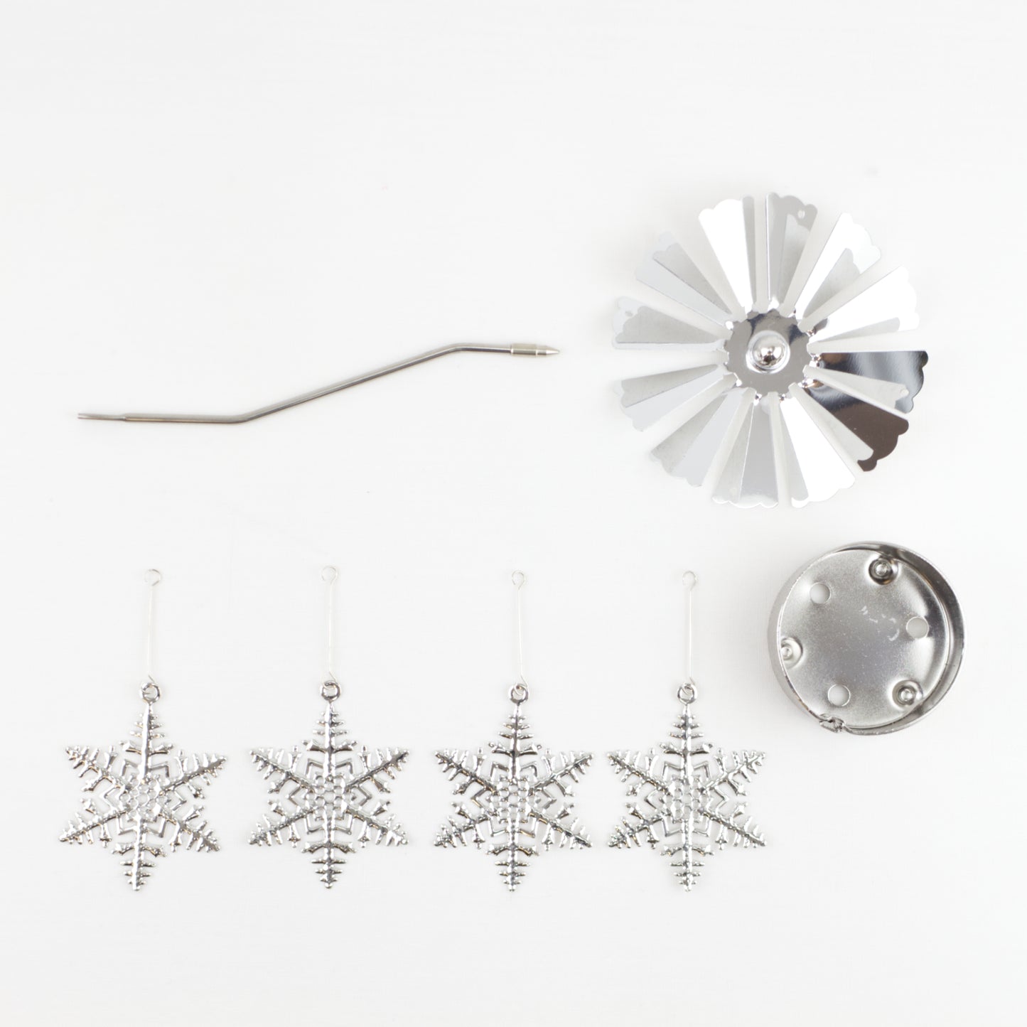 Rotating Candle Holder Metal Silver Tealight Candle Holder - Snow