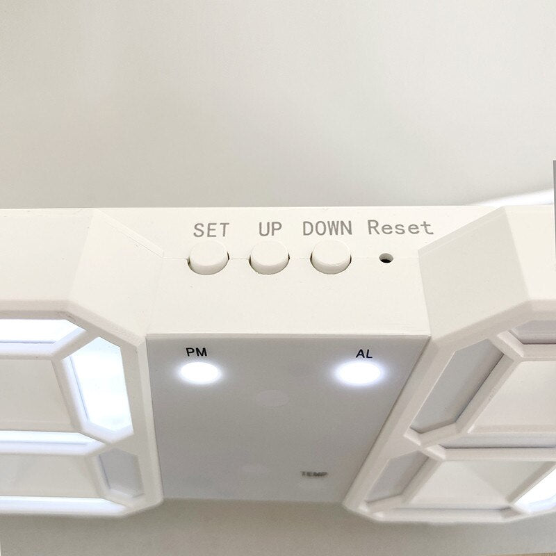 Alarm Clock Alarm Clock - White 3D LED Clock