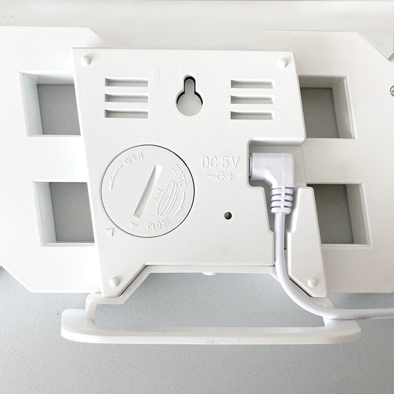 Alarm Clock Alarm Clock - White 3D LED Clock