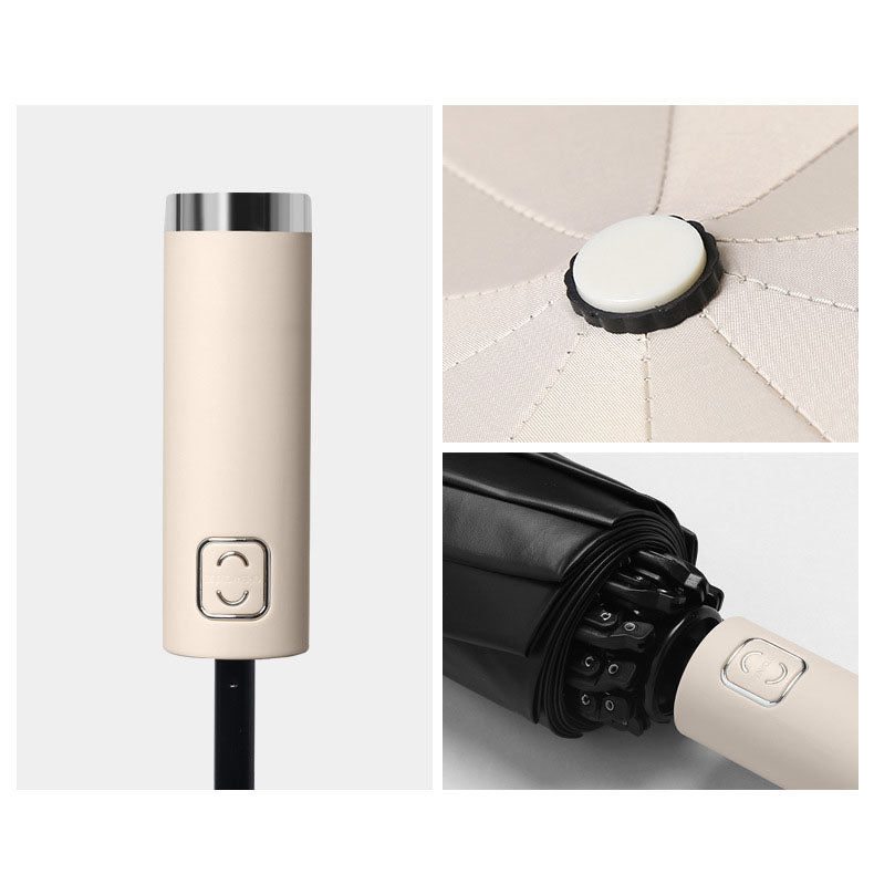 Auto Open Close Umbrella With Flashlight Handle Auto Open Close - Sand