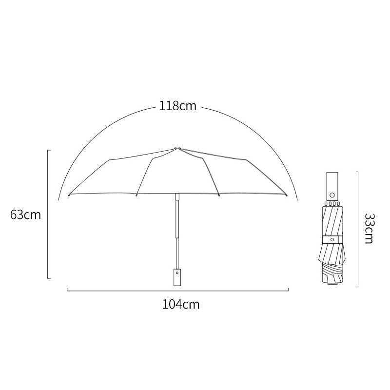 Auto Open Close Umbrella With Flashlight Handle Auto Open Close - Pink