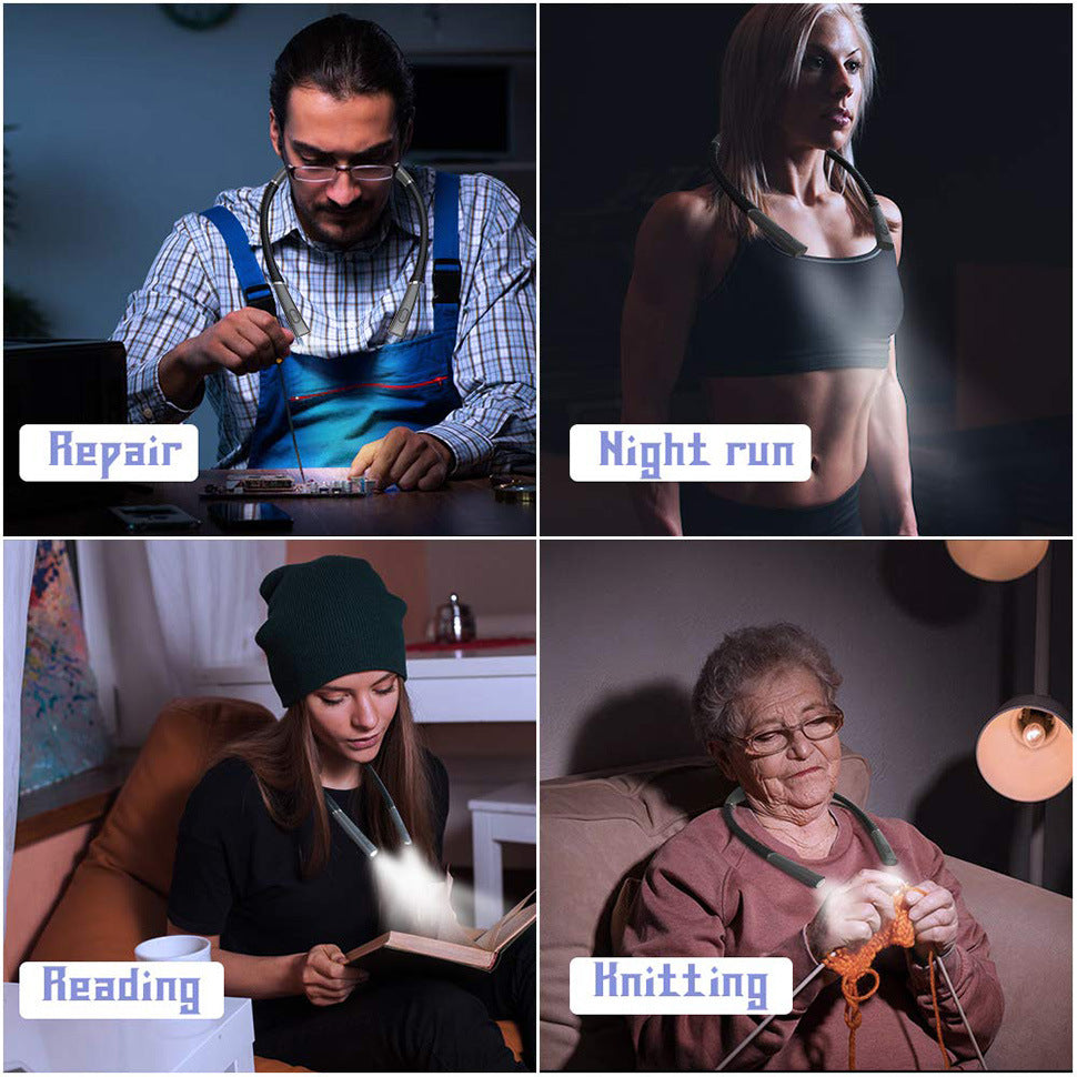 LED Neck Reading Light Rechargeable Book Light for Reading in Bed 3 Colors, 3 Brightness Levels