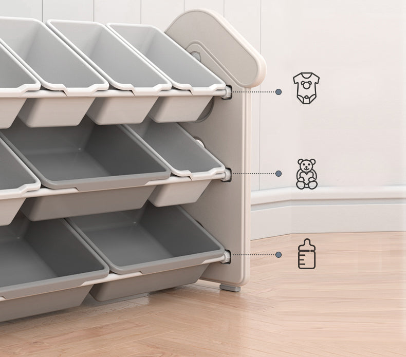 9-Bin Toy Storage Organizer Light Pink – Kids Playroom Shelf