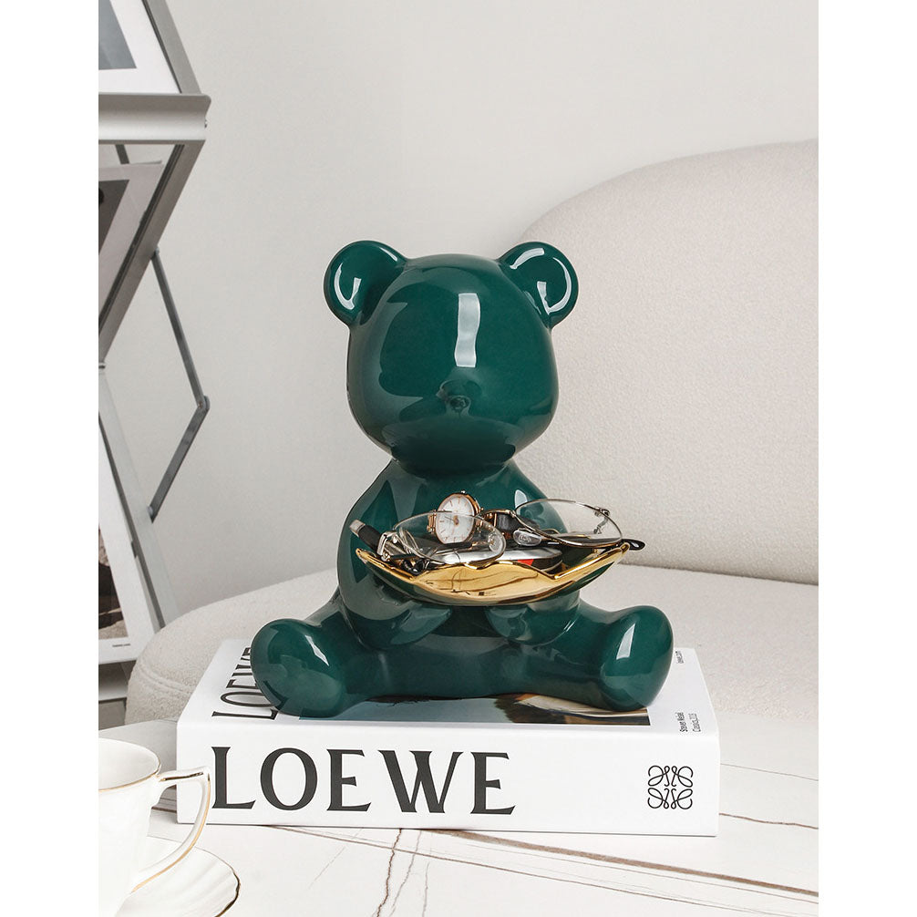 Bear Decor Plate Large Green