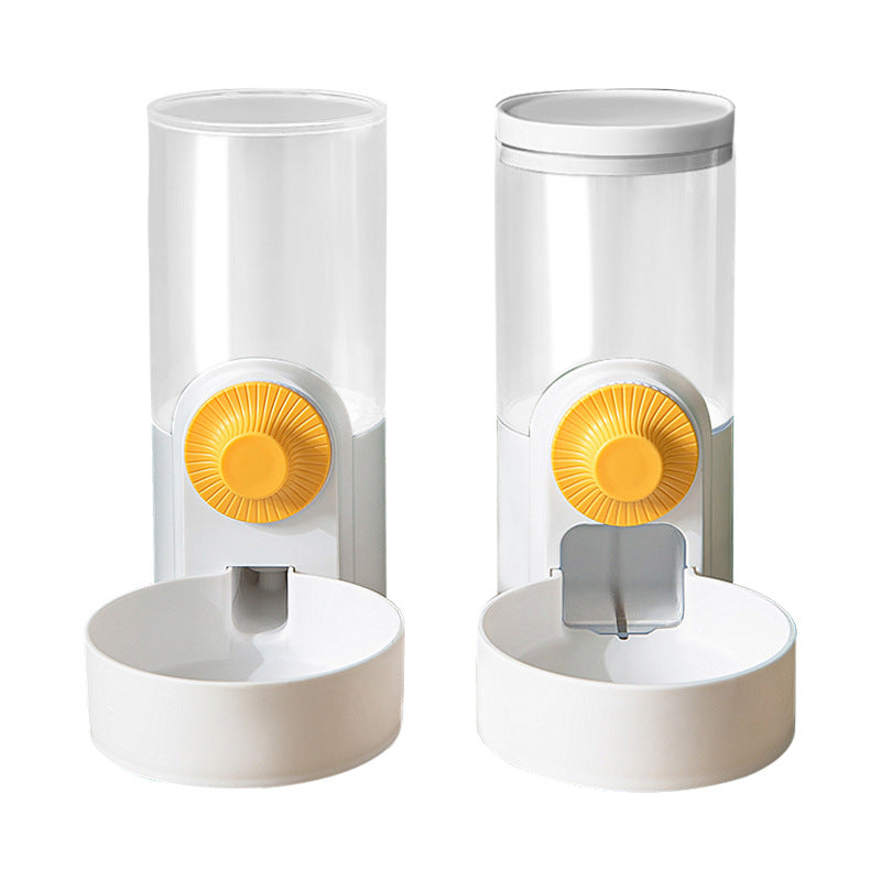 Pet Automatic Water Food Feeder Set Pet Cage Suspended Water Dispenser - White