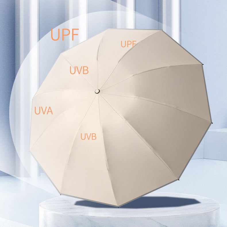 Auto Open Close Umbrella With Flashlight Handle Auto Open Close - Sand