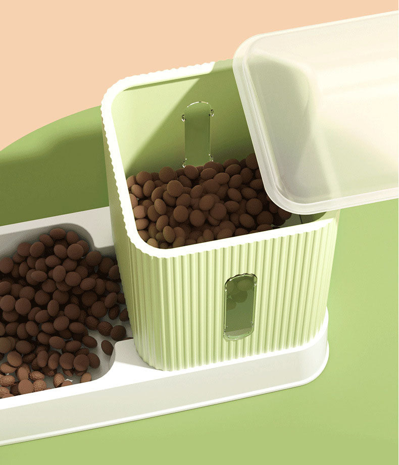 Pet Water Dispenser Food Feeder Set White