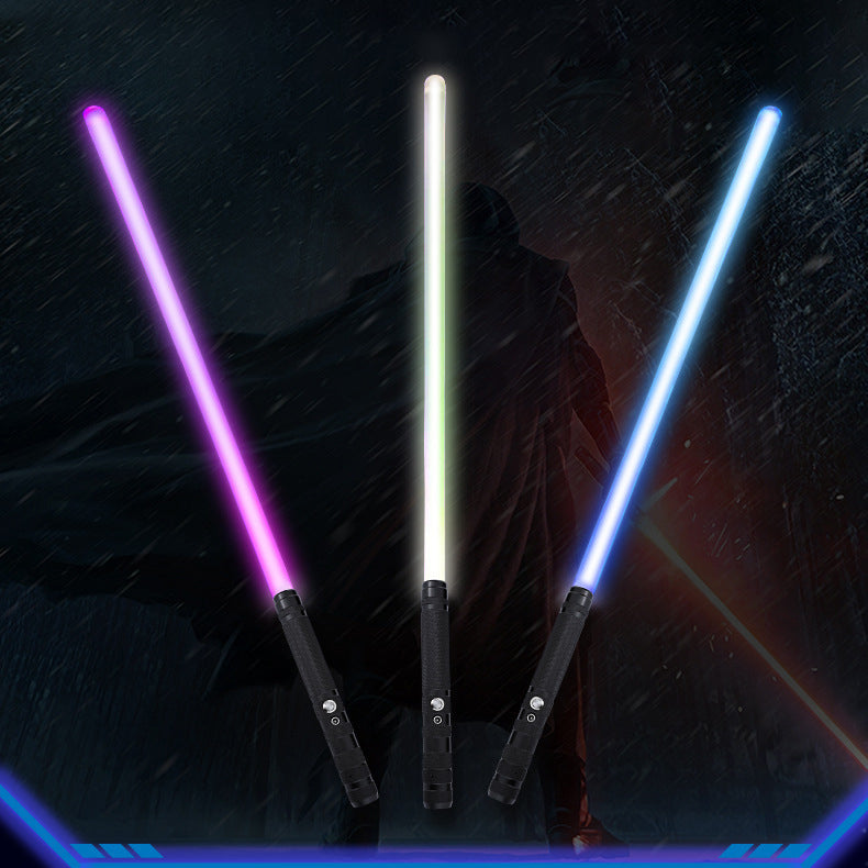 Double-Bladed Lightsaber Metal Rechargeable LED Sword with 7 RGB Colors Changeable and Sound Fonts
