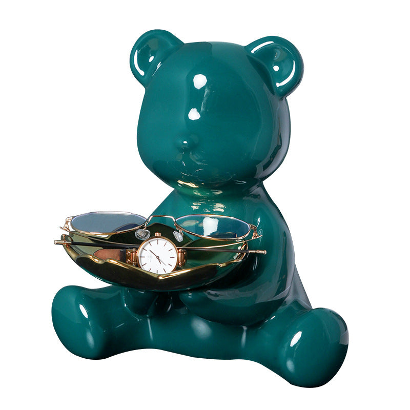Bear Decor Plate Large Green