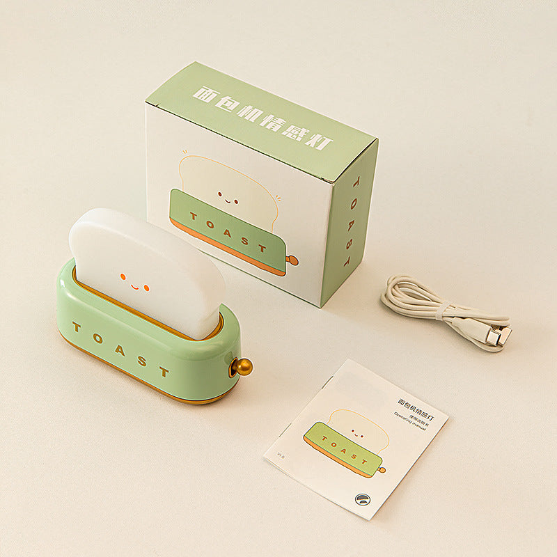 Night Light Toast Bread LED Night Lamp USB Charging Light Bedroom Bedside Sleep Light