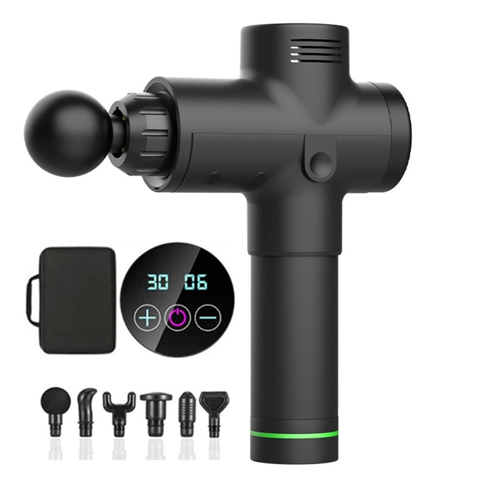 Premium Percussion Massage Gun - 30 Speeds - 6 Heads - Extra Quiet