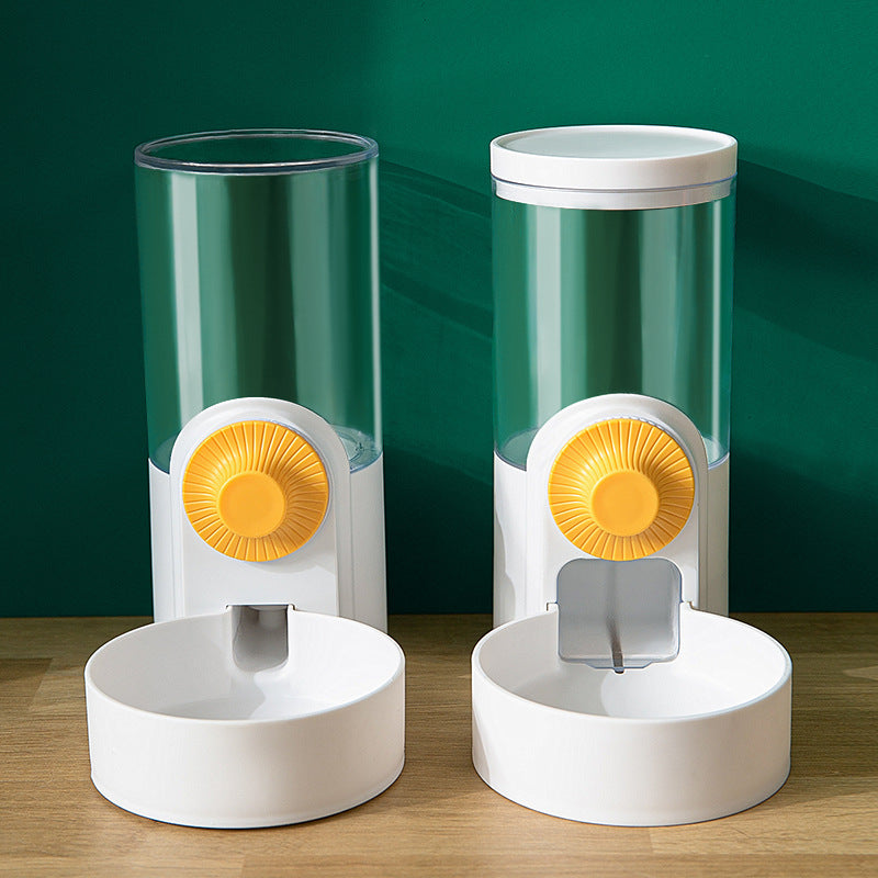 Pet Automatic Water Food Feeder Set Pet Cage Suspended Water Dispenser - White