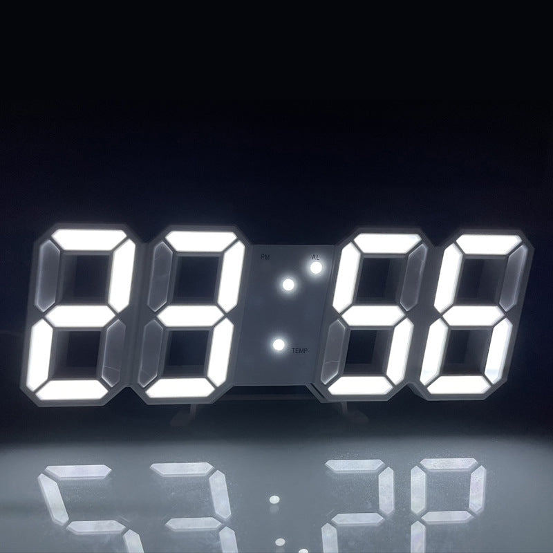 Alarm Clock Alarm Clock - White 3D LED Clock