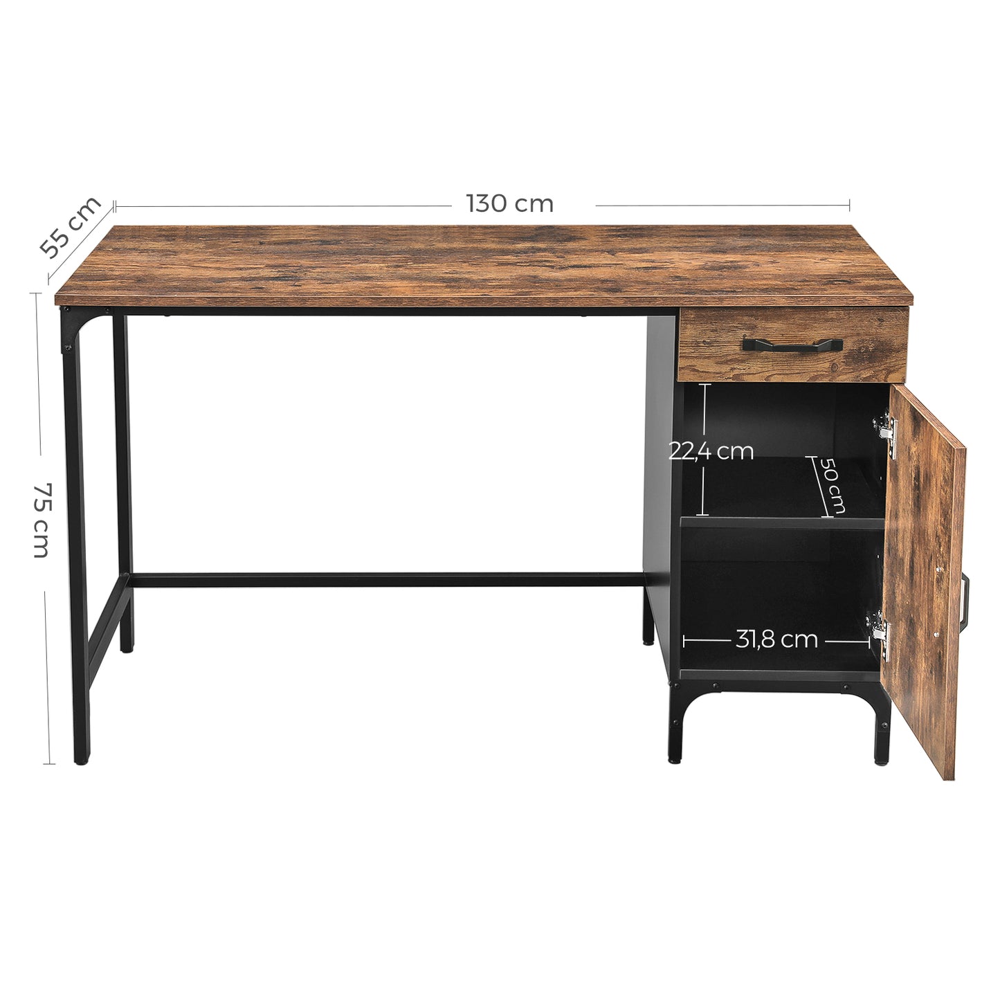 **CLEARANCE** VASAGLE Computer Desk with Drawer and Cabinet for Home Office