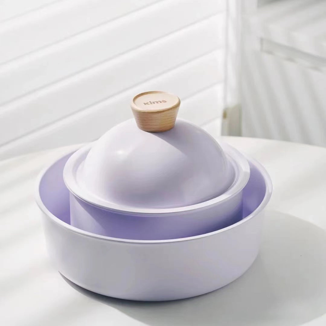 KIMS COOK All Cooker type 18cm Milk Pot + 24cm Fry Pan Set (6pcs) - Purple