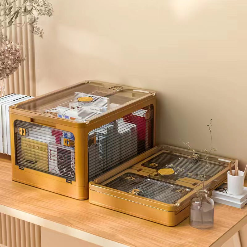 Desktop Storage Box Folding Yellow - 40.5cm x 29cm x 24.5cm