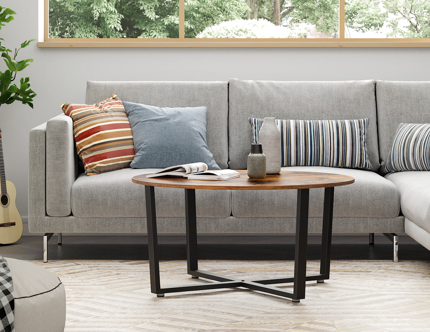 VASAGLE Round Coffee Table