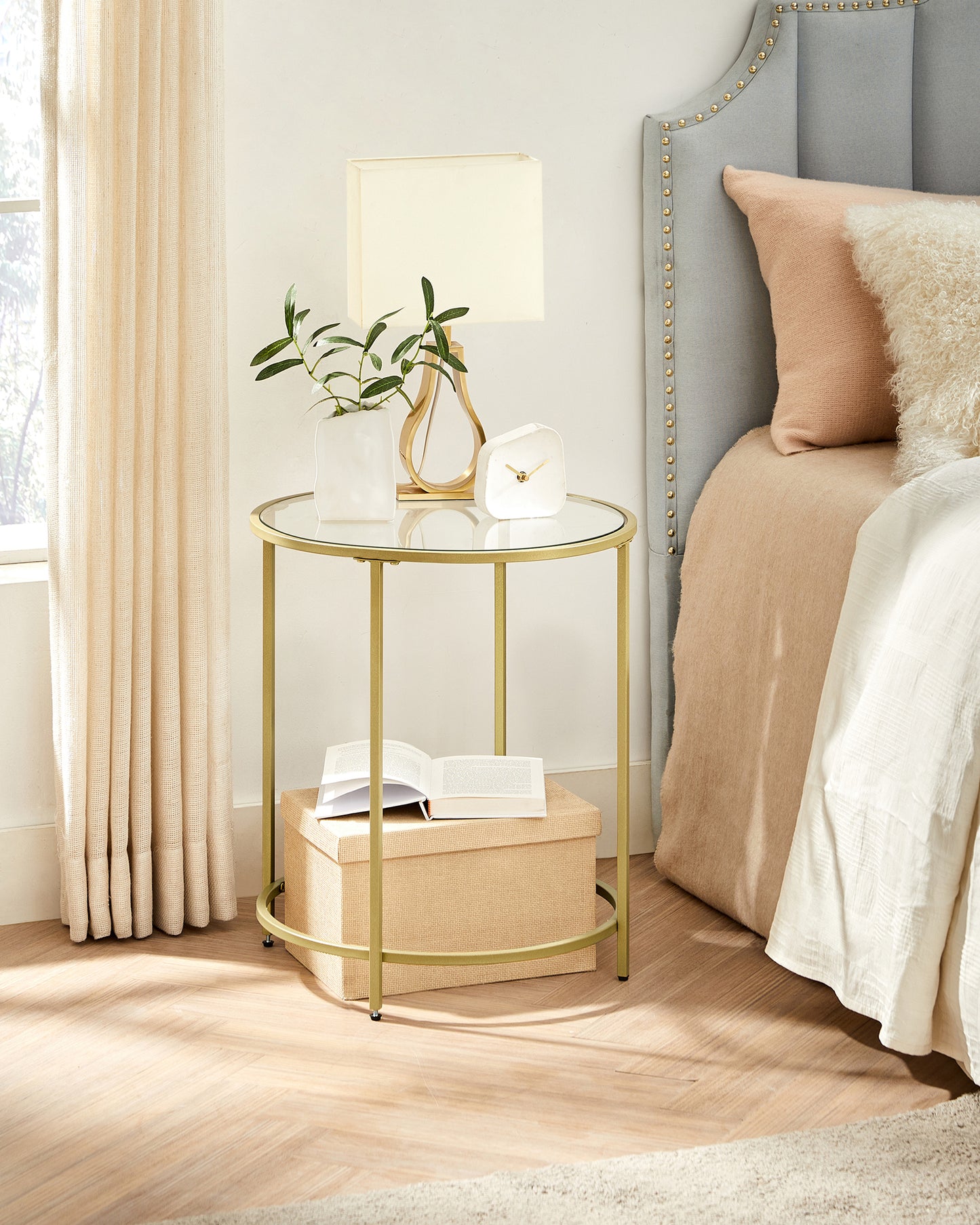 VASAGLE Round Side Table Set of 2