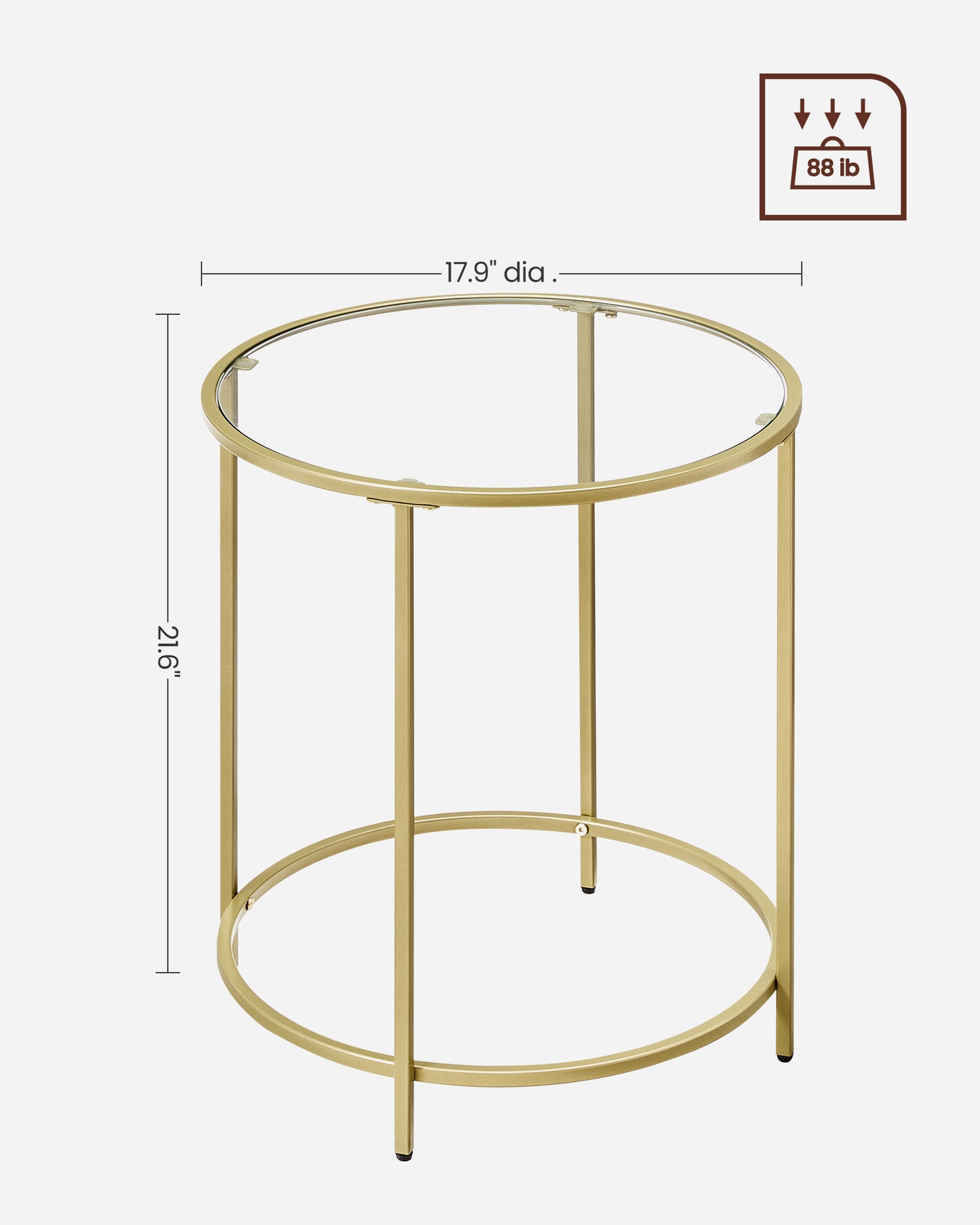 VASAGLE Round Side Table Set of 2