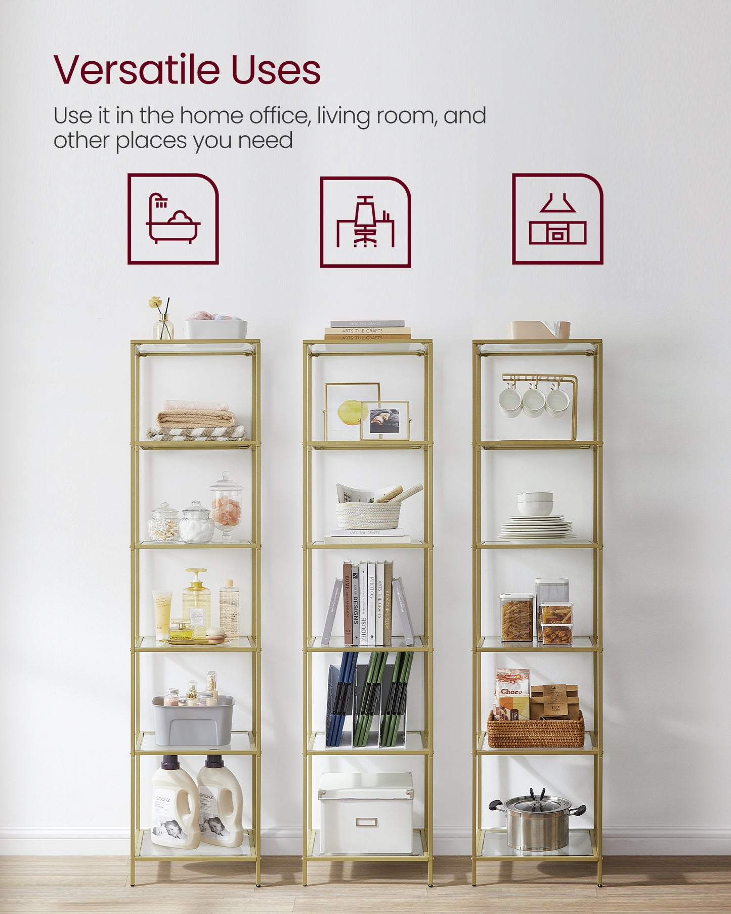 VASAGLE Bookcase, 6-Tier Bookshelf