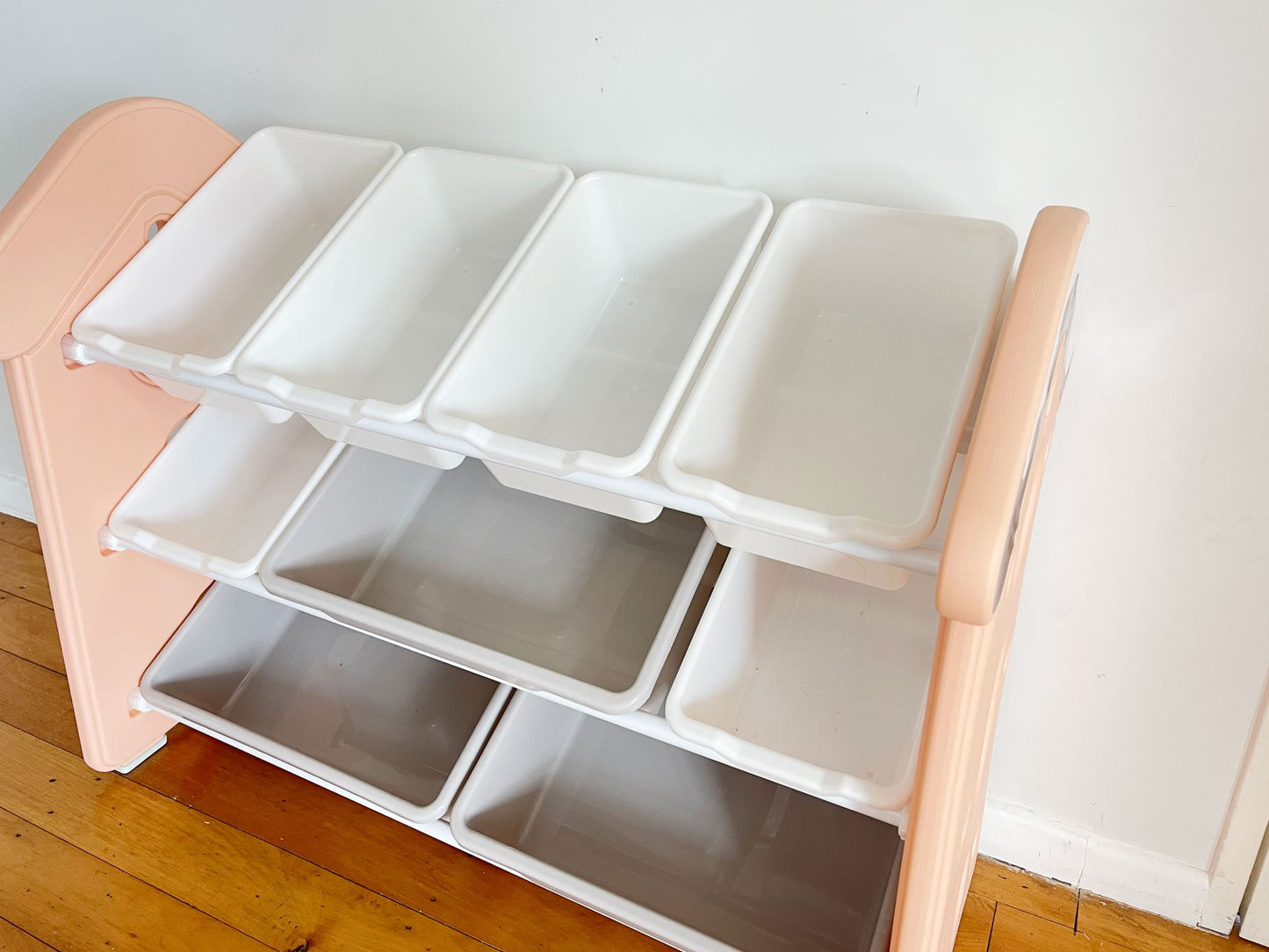 9-Bin Toy Storage Organizer Light Pink – Kids Playroom Shelf