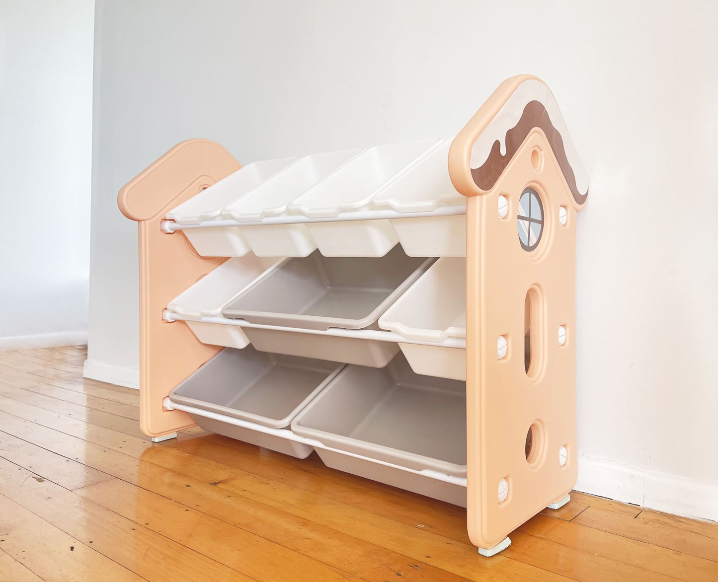 9-Bin Toy Storage Organizer Light Pink – Kids Playroom Shelf