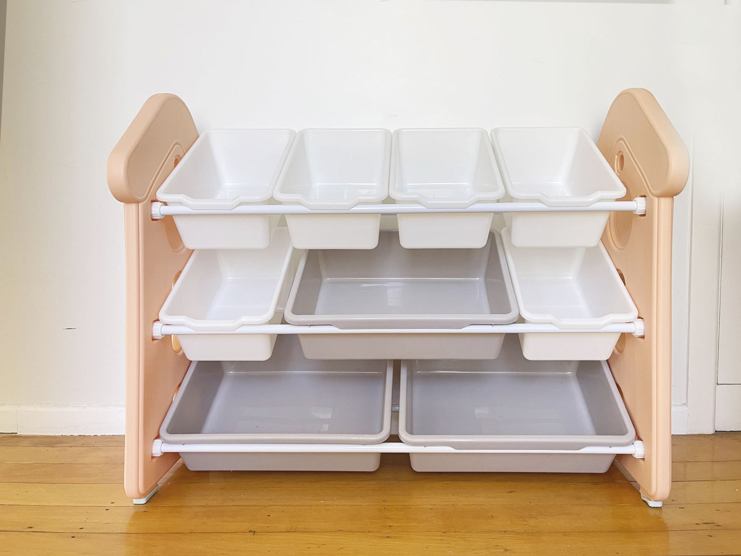 9-Bin Toy Storage Organizer Light Pink – Kids Playroom Shelf