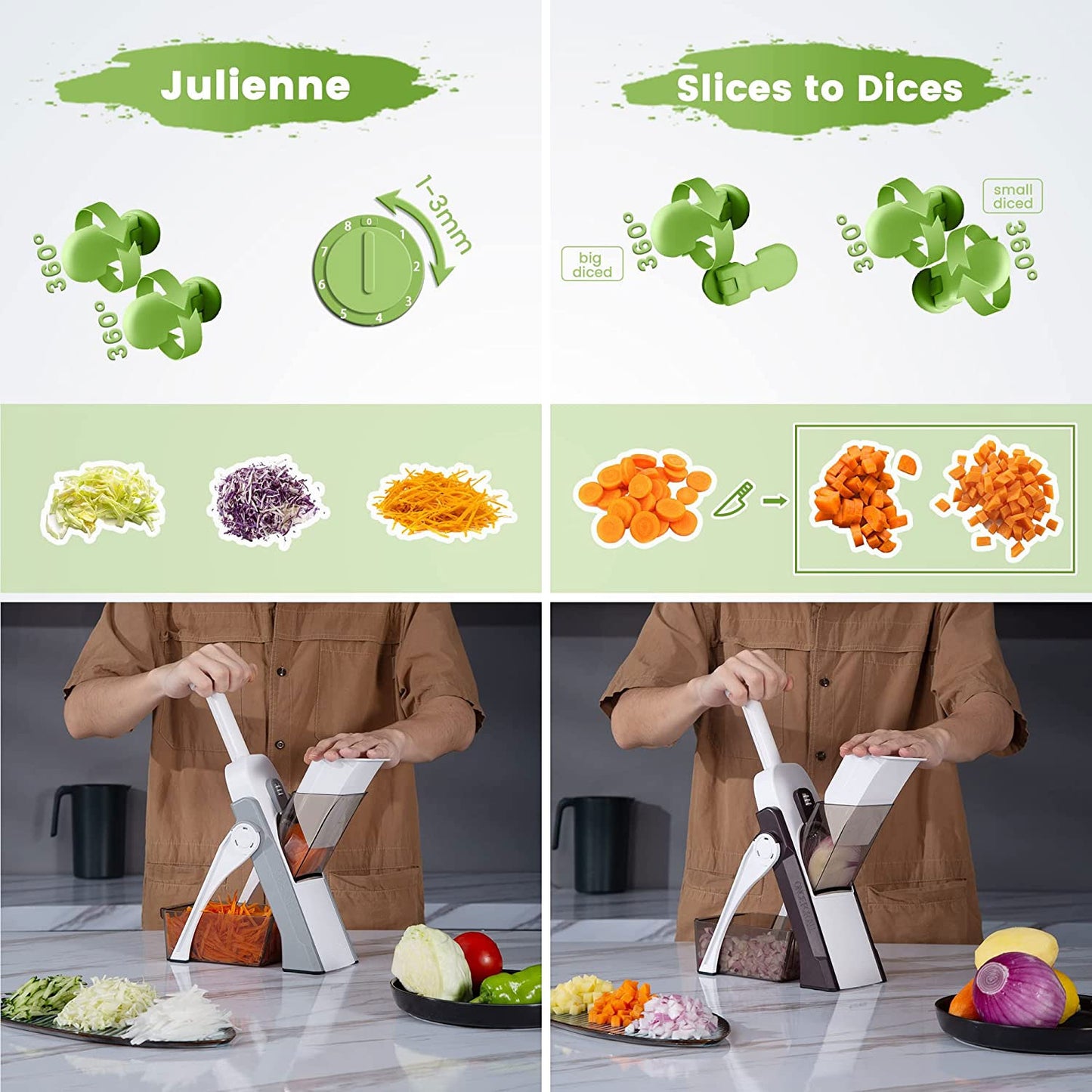 Vegetable Slicer Chopper Potatoes Cutter Gray