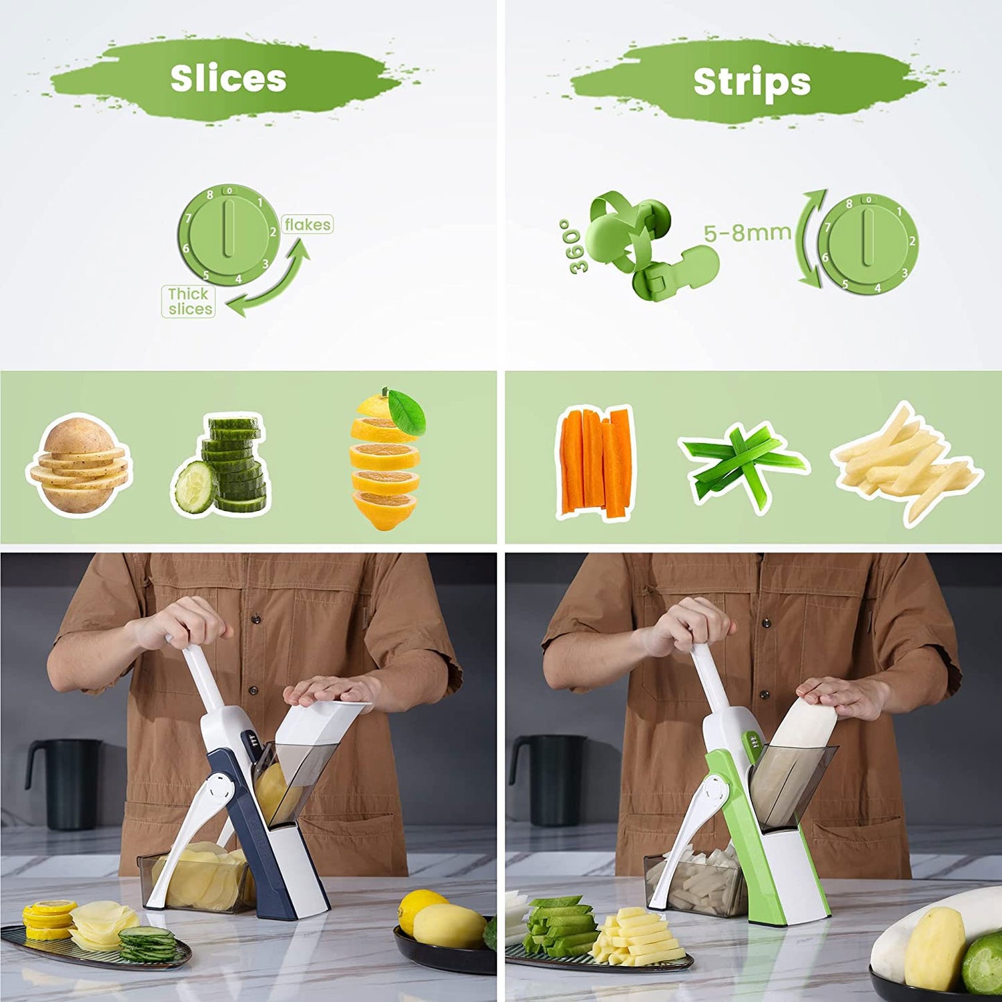 Vegetable Slicer Chopper Potatoes Cutter Gray