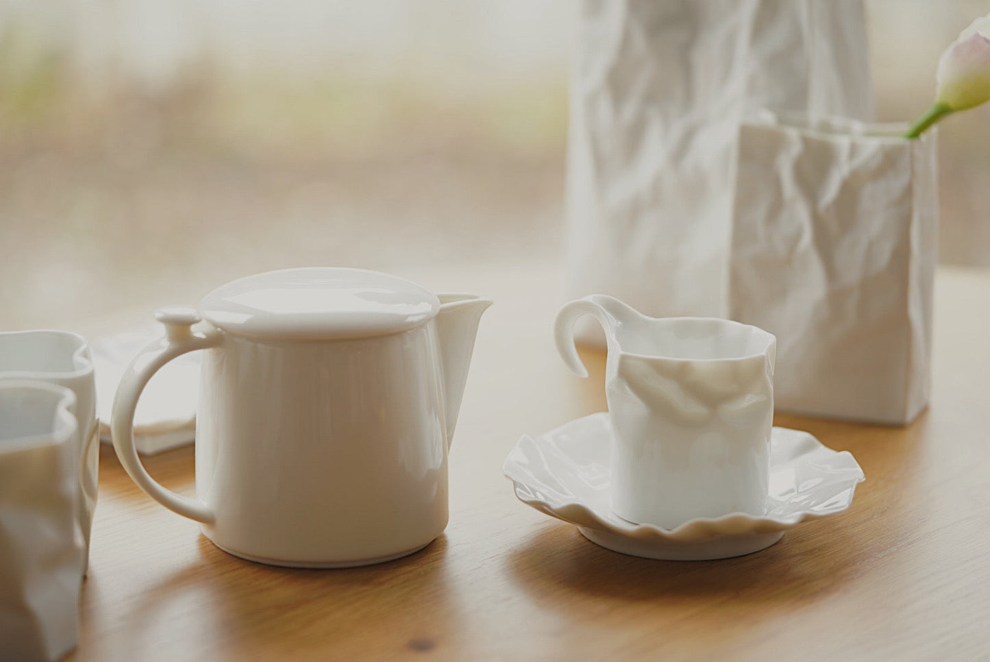 【Made in Japan】Ceramic Japan New Crinkle Cup & Saucer | Makoto Komatsu