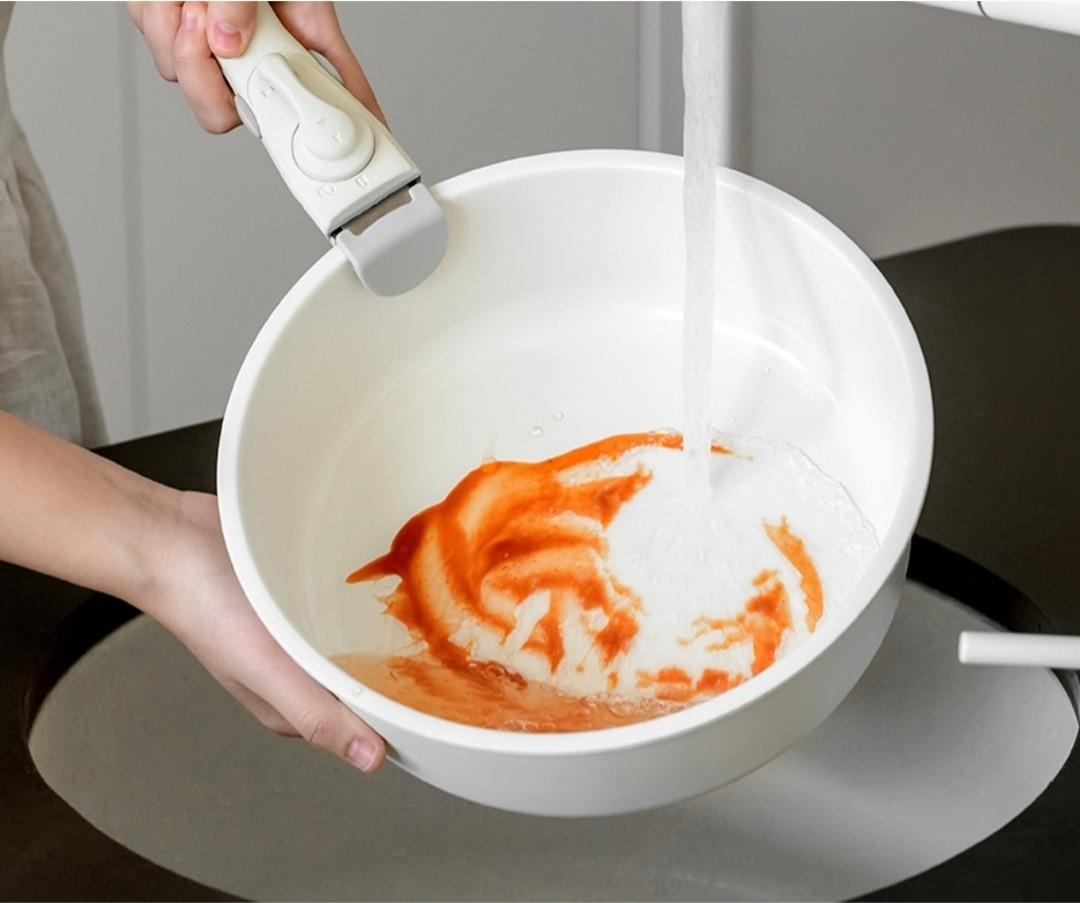 KIMS COOK All Cooker type 18cm Milk Pot + 24cm Fry Pan Set (6pcs) - White