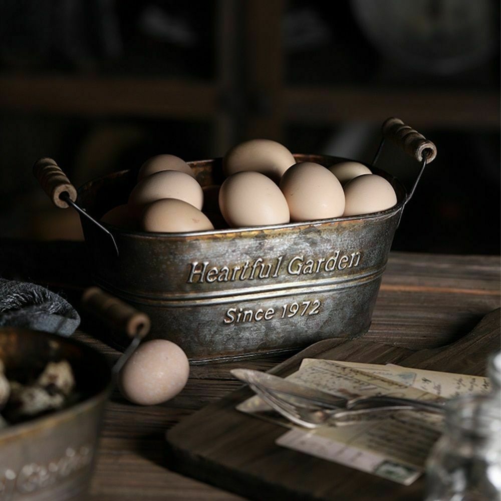 Retro Oval Iron Flower Basket - 3PCS
