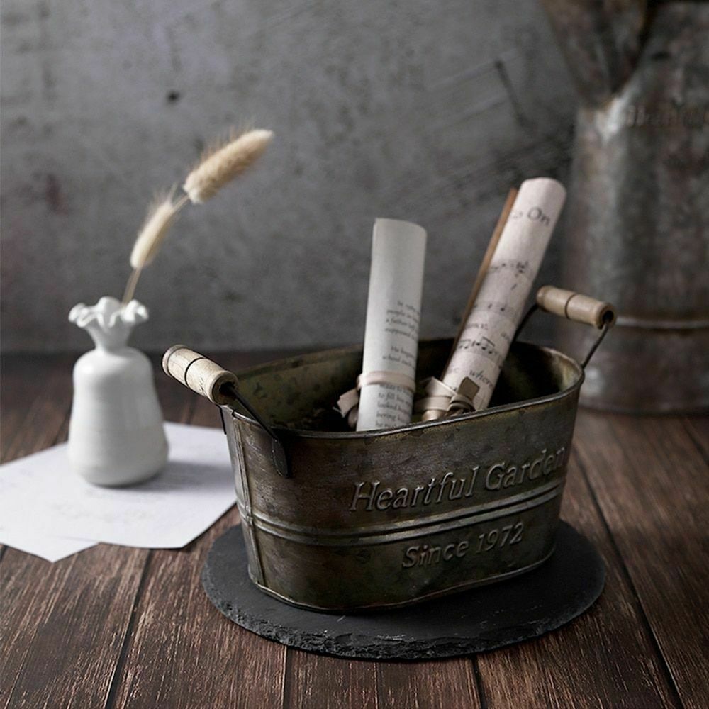Retro Oval Iron Flower Basket - 3PCS